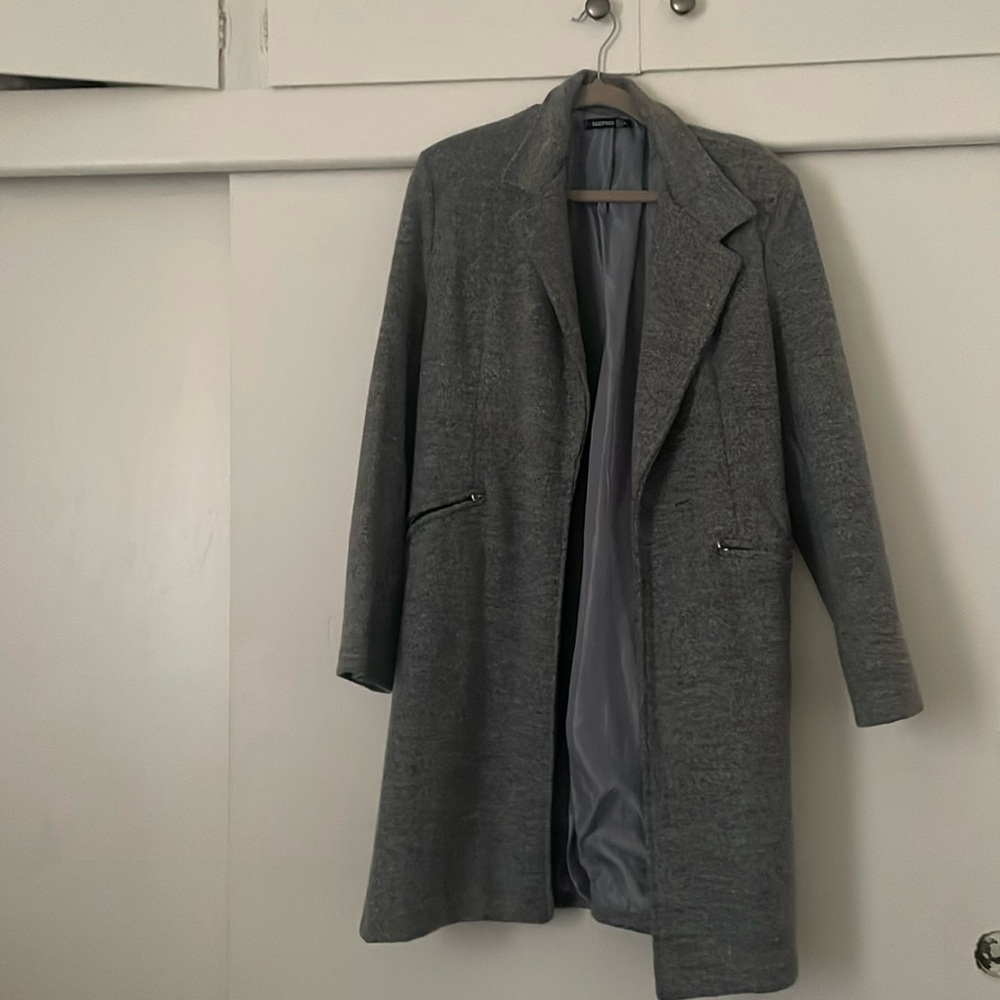 Grey knee length coat